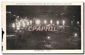 Carte Postale Ancienne Paris Exposition Internationale Des Arts Decoratifs vue De Nuit