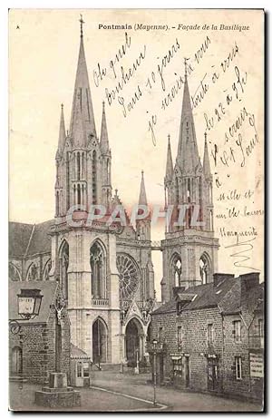 Carte Postale Ancienne Pontmain Façade de la Basilique