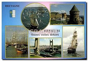Carte Postale Moderne Env De Brest Toutes Voîles Dehors 1992