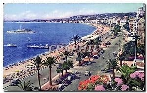 Carte Postale Moderne Nice vue générale de la Promenade des anglais et le Bateau de Croisiere Le ...