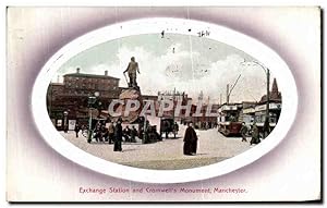 Carte Postale Ancienne Exchange Station and Cromwell's Monument Manchester