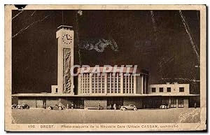 Carte Postale Ancienne Brest Photo Maquette de La Nouvelle Gare