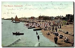 Carte Postale Ancienne The Beach Yarmouth