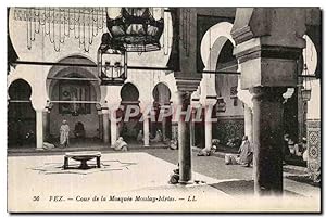 Carte Postale Ancienne Fez Cour de La Mosquee Moulay Idriss