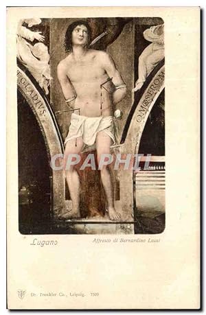 Carte Postale Ancienne Lugano Affresco di Bernardino Luini