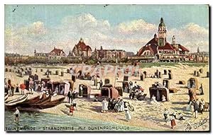 Carte Postale Ancienne Winemunde Strandpartie Mit Dunenpromenada
