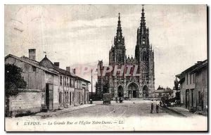 Carte Postale Ancienne Lepine La Grande rue et l'église Notre DAme