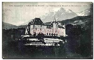 Carte Postale Ancienne Dauphine Uriage les Bains le Château et le Massif de Belledonne