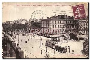 Carte Postale Ancienne Toulouse Boulevard de Strasbourg Carrefour Jean Jaures