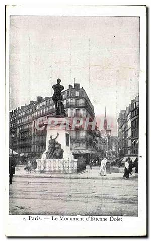 Carte Postale Ancienne Paris La Monument d'Etienne Dolet