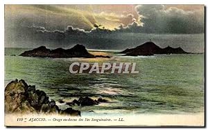 Carte Postale Ancienne Ajaccio Orage au dessus des îles Sanguinaires Corse