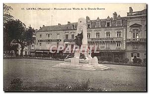 Carte Postale Ancienne Laval Monument aux Morts de la Grande Guerre Militaria