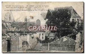 Carte Postale Ancienne Arras La Tour et l'Eglise Saint Jean Baptiste