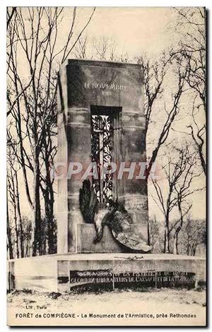 Carte Postale Ancienne Compiegne forêt de Monument de l'Armistice pres Rethondes Militaria Aigle