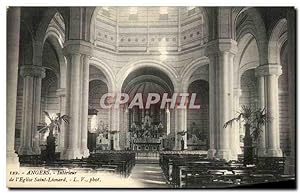 Carte Postale Ancienne Angers Intérieur de L'Eglise Saint Leonard