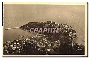 Carte Postale Ancienne Cote D'Azur Monte Carlo Le Rocher de Monaco Vu de la Grande Corniche