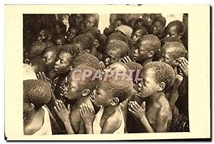 Carte Postale Ancienne Congo français Enfants Chretiens en Priere
