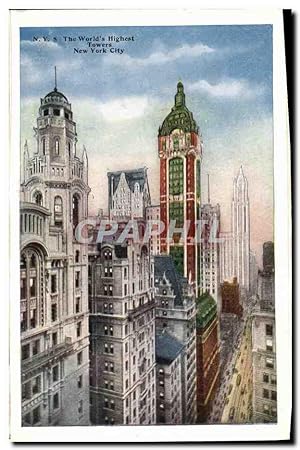 Carte Postale Ancienne The Worid's Highest Towers New York City