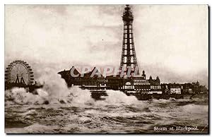 Carte Postale Ancienne Storm at Blackpool