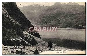 Carte Postale Ancienne Bagneres de Bigorre Excursions au lac Bleu Le Lac bleu