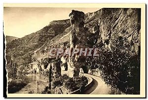 Carte Postale Ancienne Gorges du Tarn Pougnadoire Route de Sainte enimie a la malene