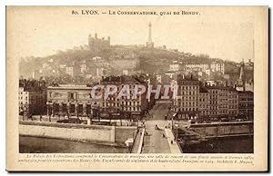 Carte Postale Ancienne Lyon Le Conservatoire Quai de Bondy