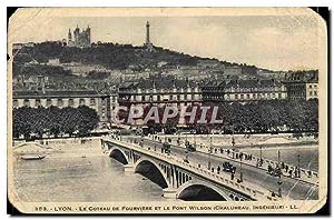 Carte Postale Ancienne Lyon Le Coteau De Fourviere Et Le Pont Wilson
