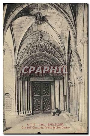 Carte Postale Ancienne Barcelona Catedral Claustors Puerta de San Severo