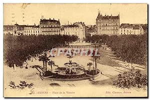 Carte Postale Ancienne Beziers Place de la Victoire