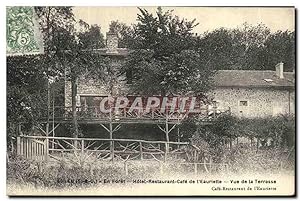 Carte Postale Ancienne Saint Leu En forêt Hôtel Restaurant Cafe de l'Eauriette vue de la terrass