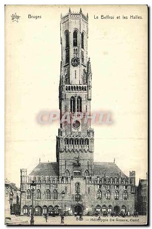 Carte Postale Ancienne Bruges Le Beffroi et les Halles