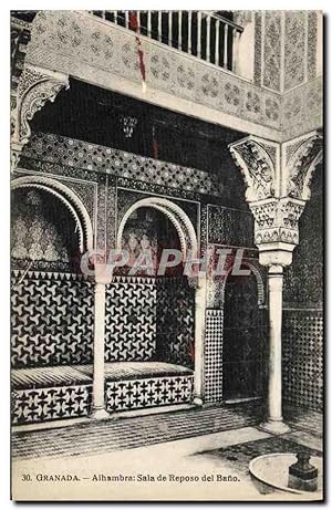 Carte Postale Ancienne Granada Alhambra Sala de Reposo del Bano