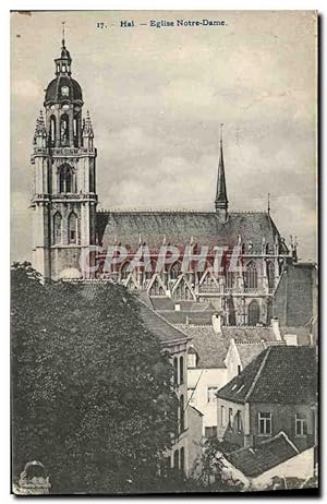 Carte Postale Ancienne Hal Eglise Notre Dame