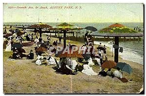 Carte Postale Ancienne Seventh Ave Beach Asbury Park