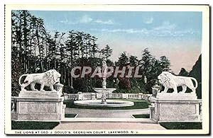 Carte Postale Ancienne Gould's Gergian Court Lakewood the lions at Geo J Gould's