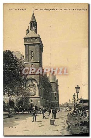 Carte Postale Ancienne Paris La Conciergerie et la Tour de L'Horloge
