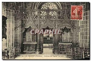 Carte Postale Ancienne Le Folgoet Intérieur de L'Eglise Le Jube