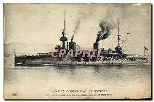 Carte Postale Ancienne Bateau Guerre Marine Nationale Le Bouvet Cuirasse d'escadre coule dans les...