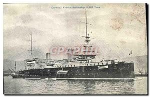 Carte Postale Ancienne Bateau Guerre Carnot French Battleship 11982 Tons
