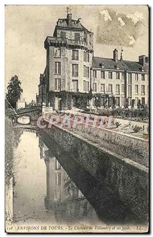 Carte Postale Ancienne Environs de Tours Le château de Villandry et ses fosses