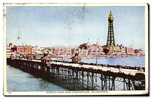 Carte Postale Ancienne North Pier and Promenade Blackpool