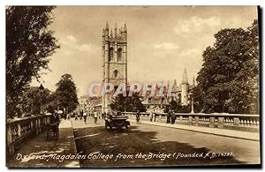 Carte Postale Ancienne Oxford Magadlen College from the Bridge