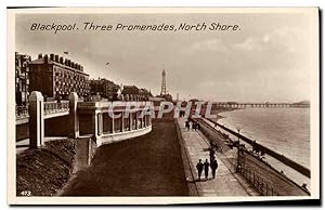 Carte Postale Ancienne Blackpool Three Promenades North Shore