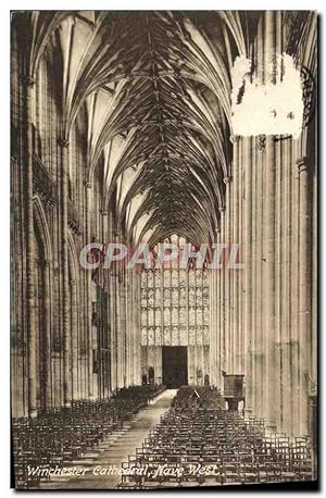 Carte Postale Ancienne Winchester Cathedral Nave West