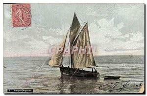 Carte Postale Ancienne Barque de peche Bateau