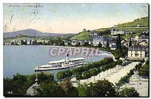 Carte Postale Ancienne Suisse Montreux Le debarcadere Bateau