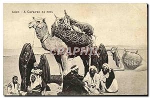 Carte Postale Ancienne Aden A caravan at rest Chameau