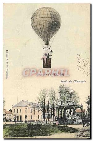Carte Postale Ancienne Verviers Ballon Dirigeale Jardin de l'harmonie Ballon