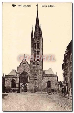 Carte Postale Ancienne Limoges Eglise St Plarre