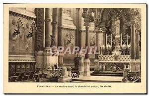 Carte Postale Ancienne Fourviere Le Maitre autel le Chandelier pascal les stalles Lyon